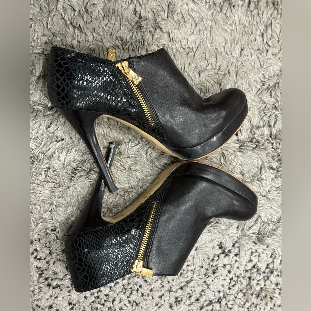 MICHAEL KORS York Python-embossed Black Ankle Boot - image 7